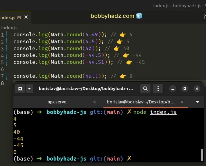 Round a Number to the Nearest 5, 10 or 100 in JavaScript bobbyhadz