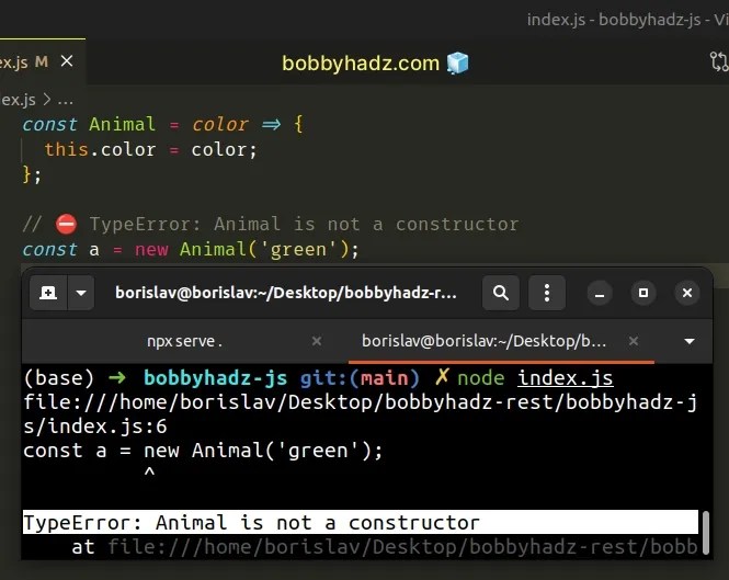 TypeError "X" is not a constructor in JavaScript [Solved] bobbyhadz