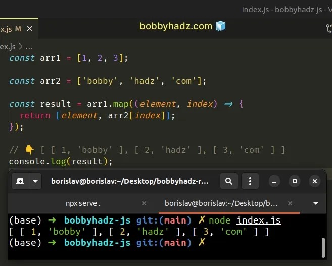 How to Zip two or more Arrays in JavaScript Complete Guide bobbyhadz