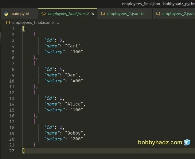 How to merge multiple JSON files in Python [3 Ways] bobbyhadz