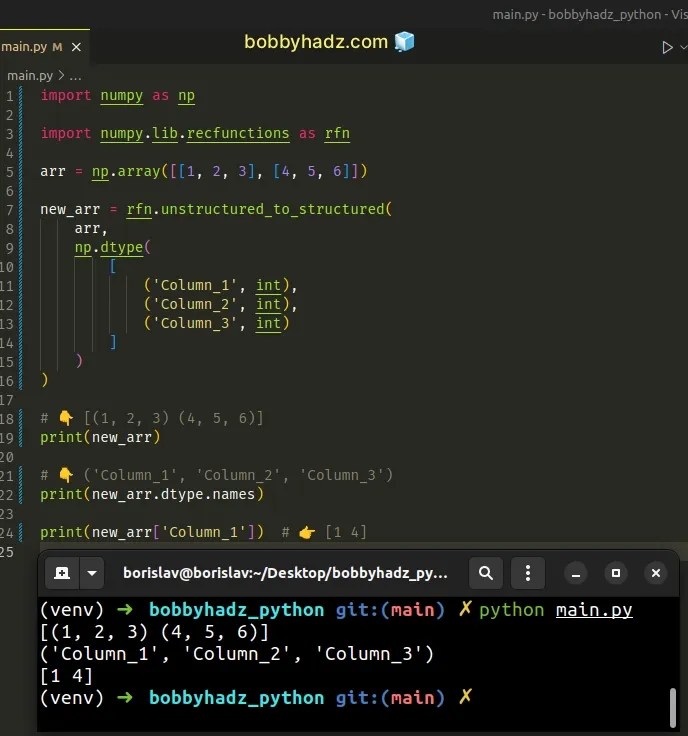 Get the column names of a NumPy ndarray in Python bobbyhadz