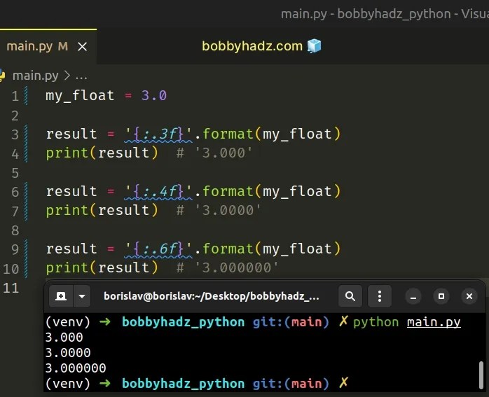 Add zeros to a Float after the Decimal in Python bobbyhadz