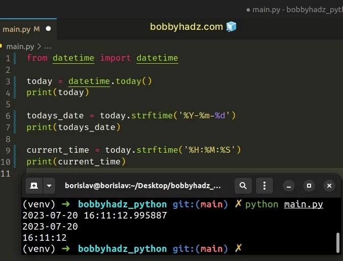 AttributeError 'str' object has no attribute 'strftime' bobbyhadz