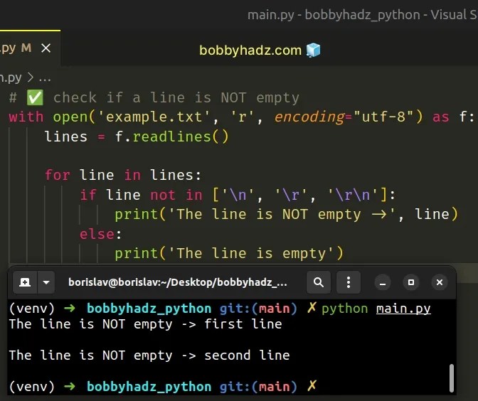 How to check if a Line is Empty in Python bobbyhadz