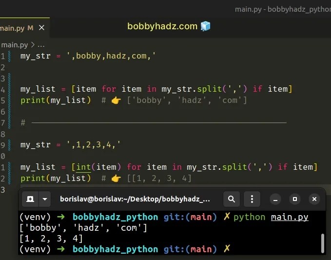 Convert a commaseparated String to a List in Python bobbyhadz