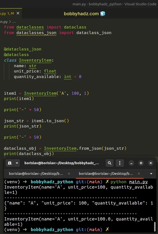How to convert Dataclass to JSON in Python [5 Ways] bobbyhadz
