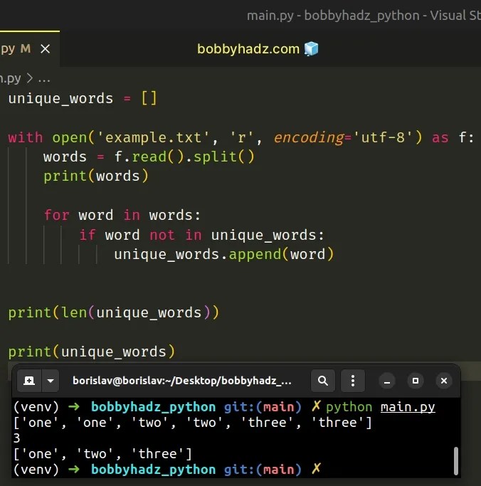 Count number of unique Words/Characters in String in Python bobbyhadz