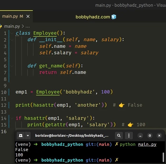 Access object attribute by String Name in Python bobbyhadz