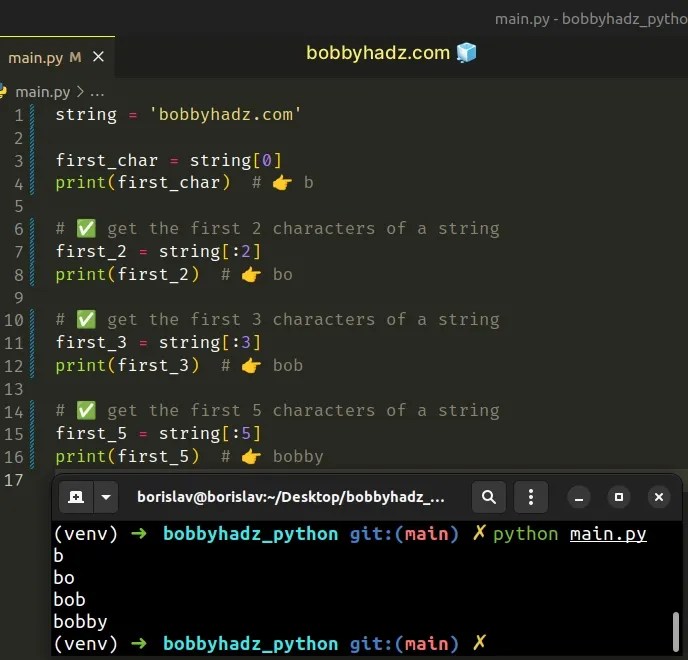 Get the first N characters of a String in Python bobbyhadz