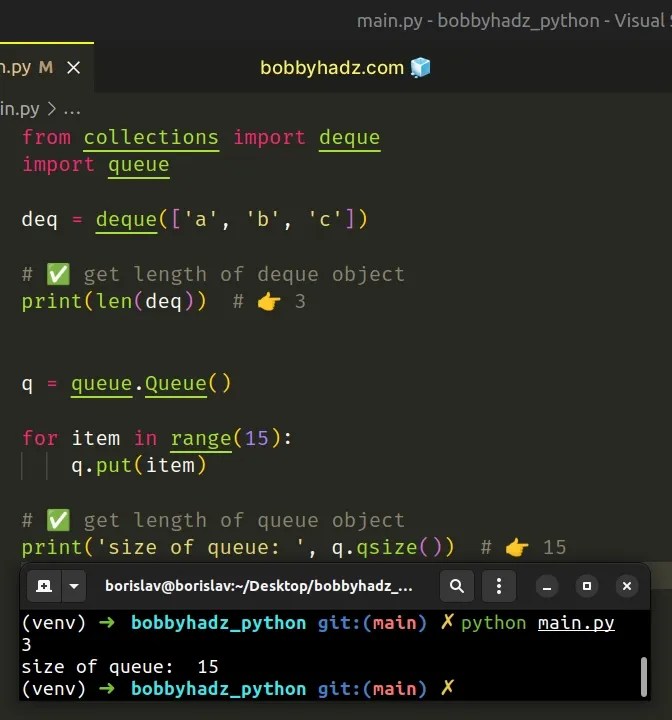How to Get the length of a Queue in Python bobbyhadz