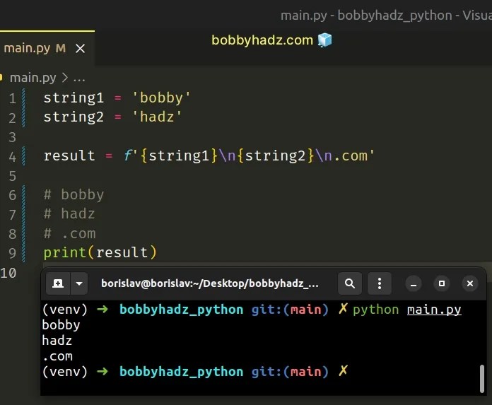 Join a List with a Newline character in Python bobbyhadz