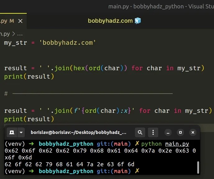 How to Print a Variable in Hexadecimal in Python bobbyhadz