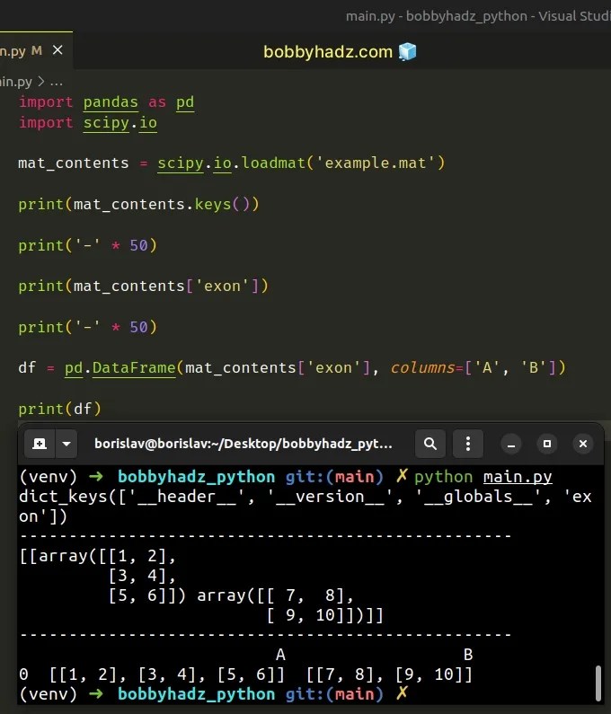 How to read a .mat (Matplotlib) file in Python bobbyhadz