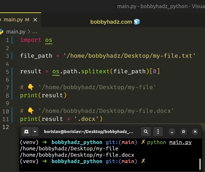 Remove the Extension from a Filename in Python bobbyhadz