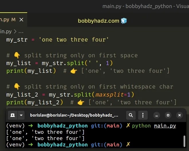 How to Split a string by Whitespace in Python bobbyhadz