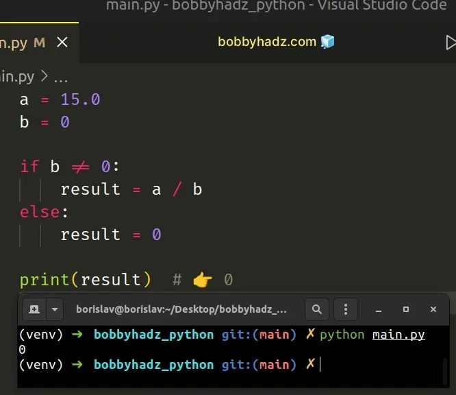 ZeroDivisionError float division by zero in Python [Fixed] bobbyhadz