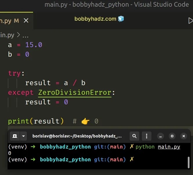Python dividing by zero