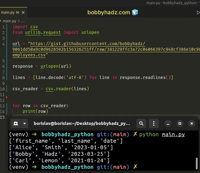 How to read a CSV file from a URL using Python [4 Ways] bobbyhadz
