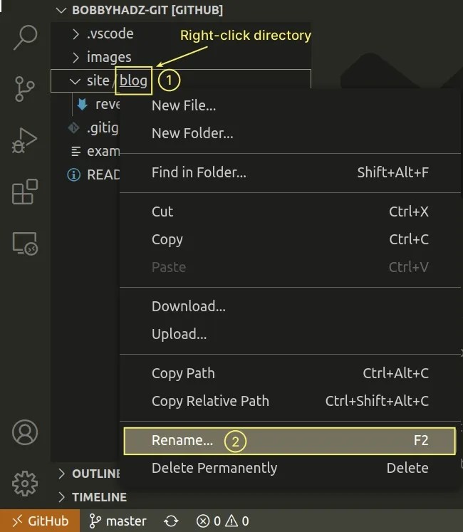 How to rename a Directory or a File on the GitHub website bobbyhadz