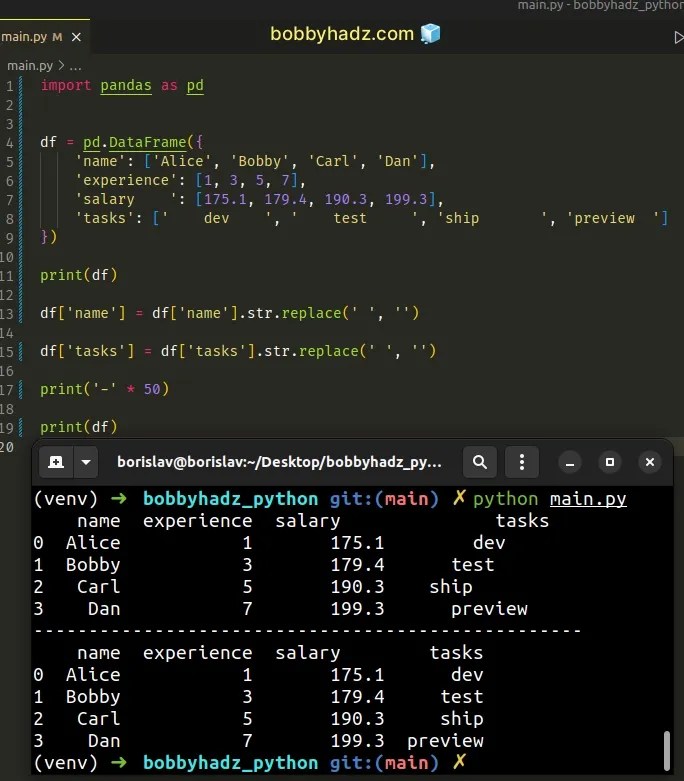 Pandas Strip whitespace from Column Headers in DataFrame bobbyhadz
