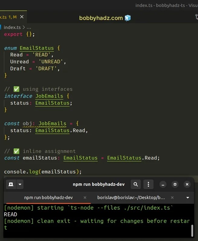 Allow only specific string values with TypeScript type bobbyhadz
