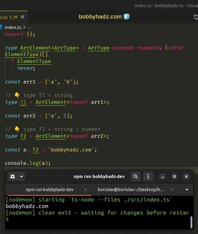 Get the Element type from an Array type in TypeScript bobbyhadz
