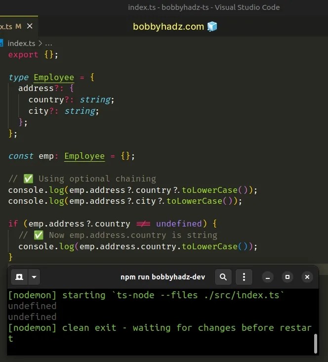 Check if a Property exists in an Object in TypeScript bobbyhadz