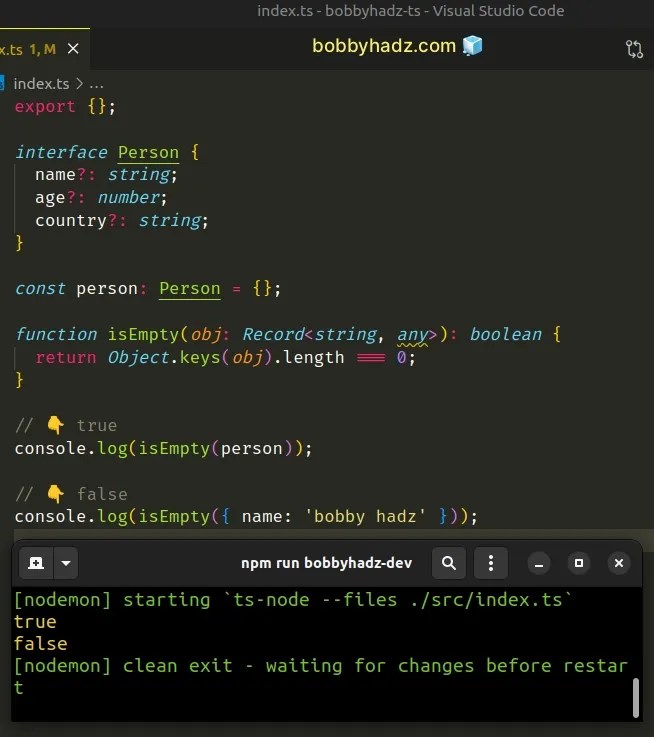 Check if an Object is Empty in TypeScript bobbyhadz