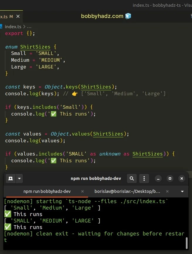 How to compare Enums in Typescript bobbyhadz