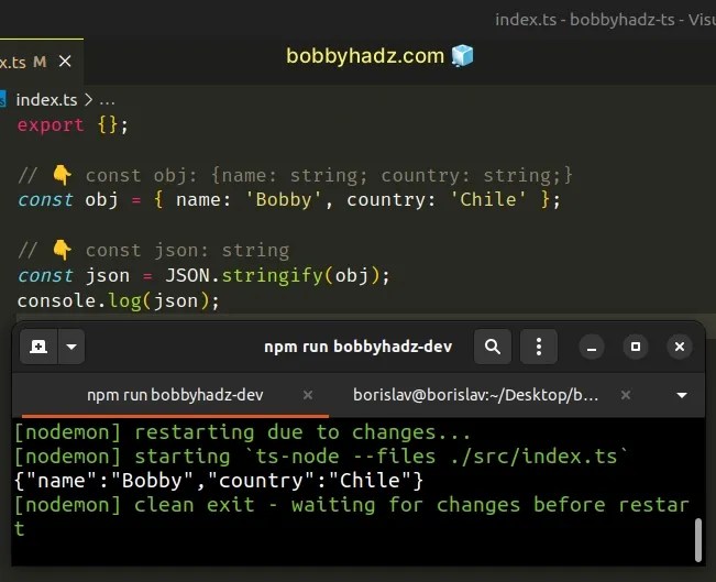 How to convert an Object to a JSON string in Typescript bobbyhadz