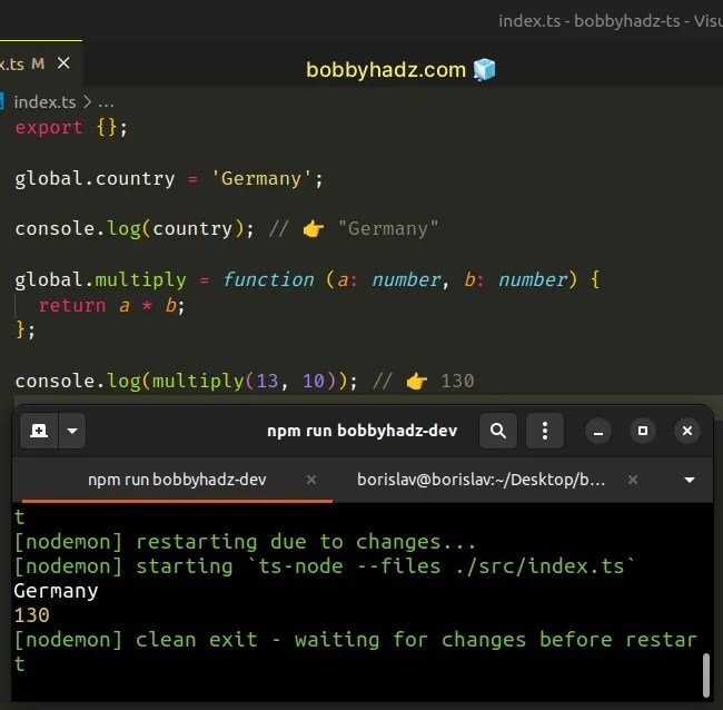 How to declare Global Variables in TypeScript bobbyhadz