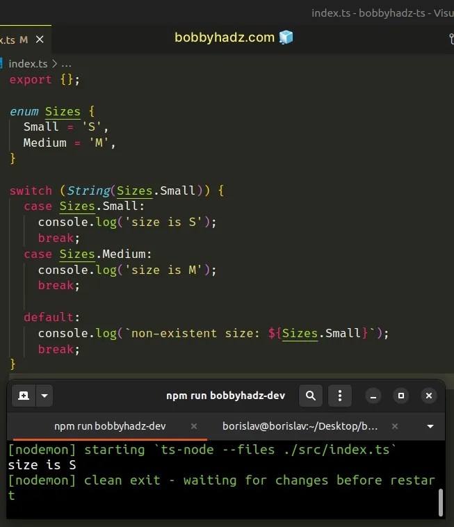 How to use a Switch statement with Enums in TypeScript bobbyhadz
