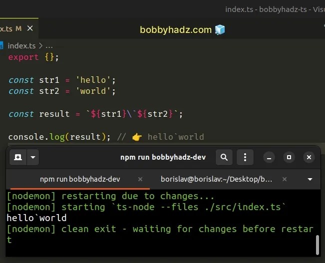 Interpolate Variables in a String in TypeScript bobbyhadz