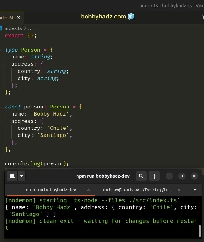 Declare and Type a nested Object in TypeScript bobbyhadz