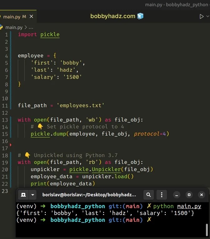 ValueError unsupported pickle protocol 5 [Solved] bobbyhadz