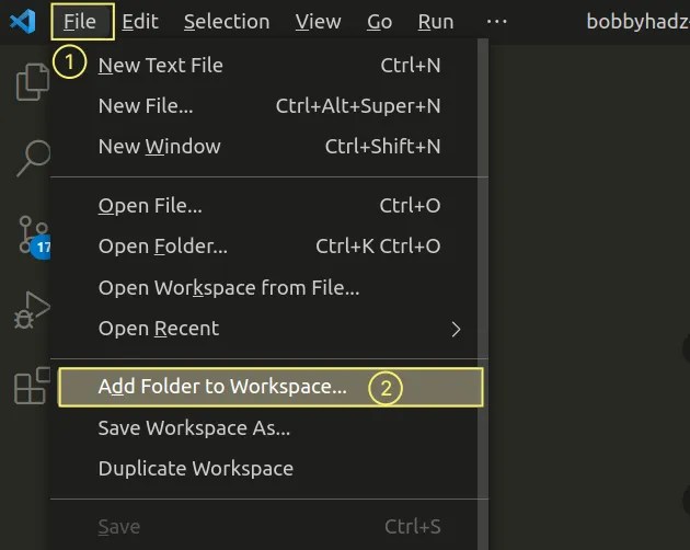 VS Code Remove Folder from Workspace open Multiple Folders bobbyhadz