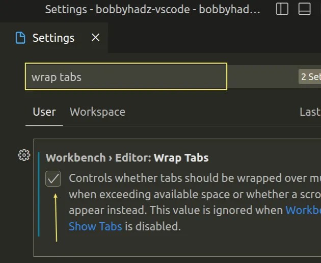 Wrap Tabs to Multiple Lines in Visual Studio Code bobbyhadz