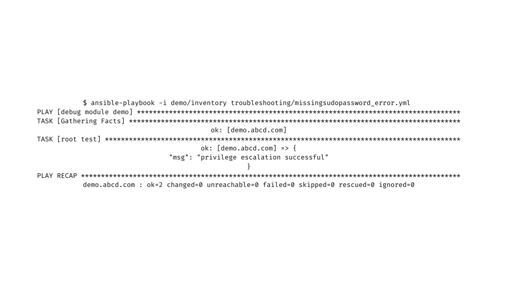 Ansible Error Missing Sudo Password Solution