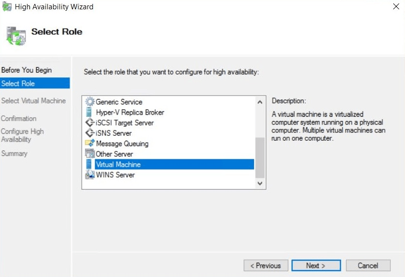 Hyper V add VM to cluster How we add it