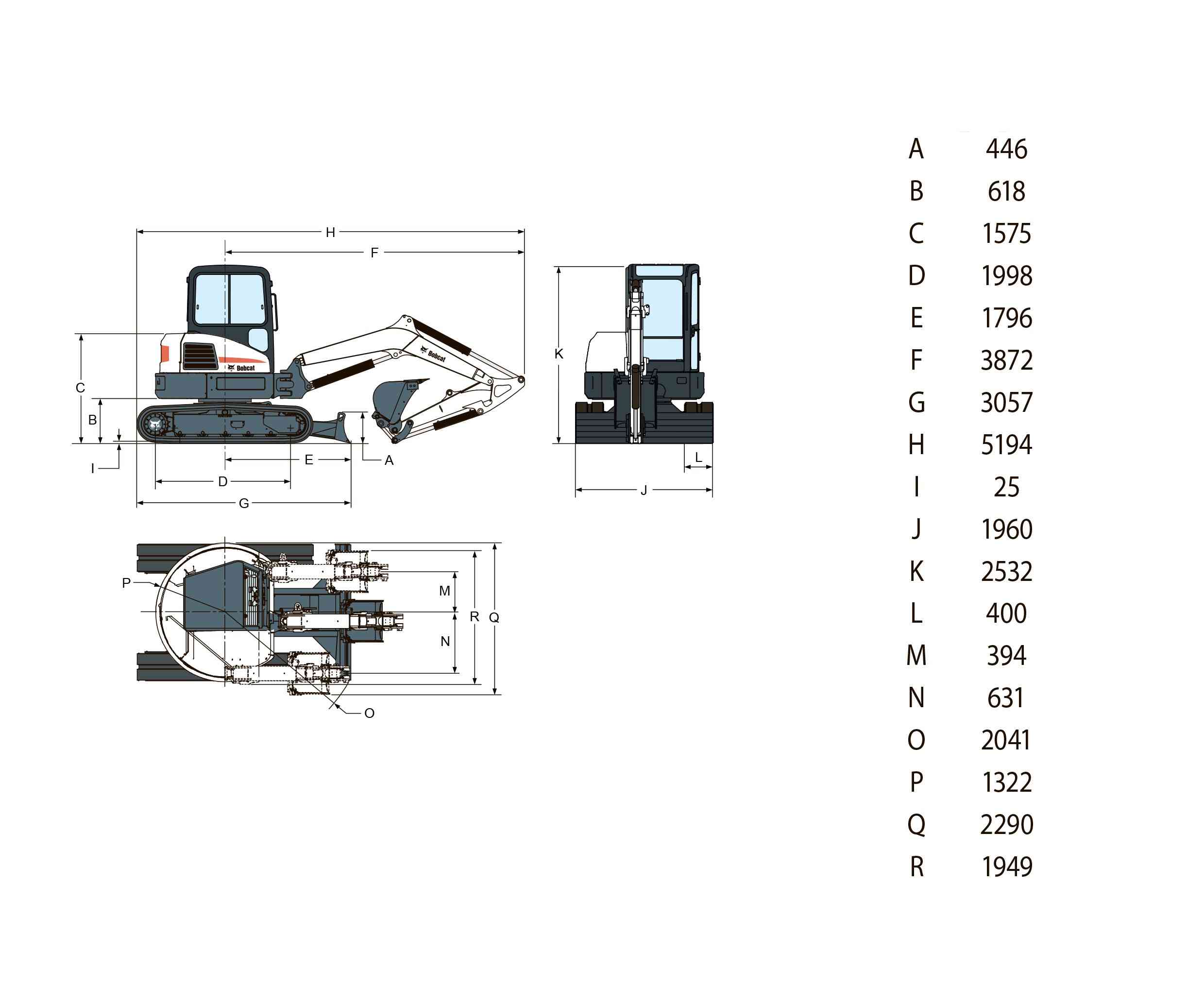 Гусеничный миниэкскаватор Bobcat E55 купить от поставщика