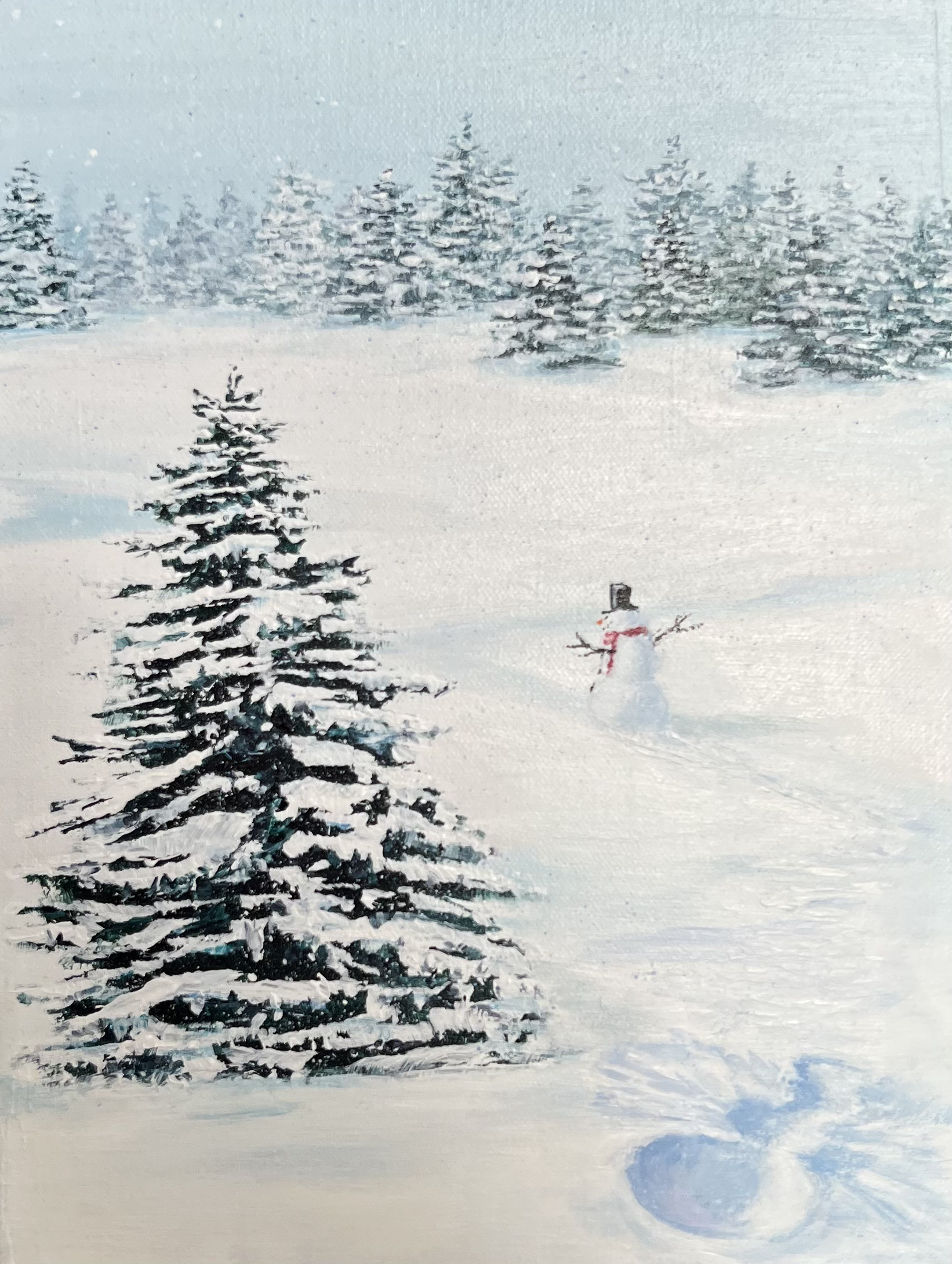 “Snow Angel” Original SOLD / artist enhanced giclee prints available