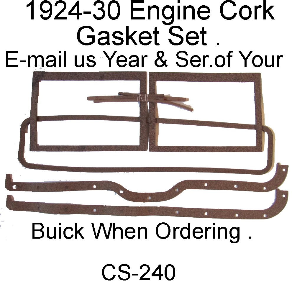 19241930 Buick Oil Pan, Rocker Cover, Push Rod Cover Gaskets Set