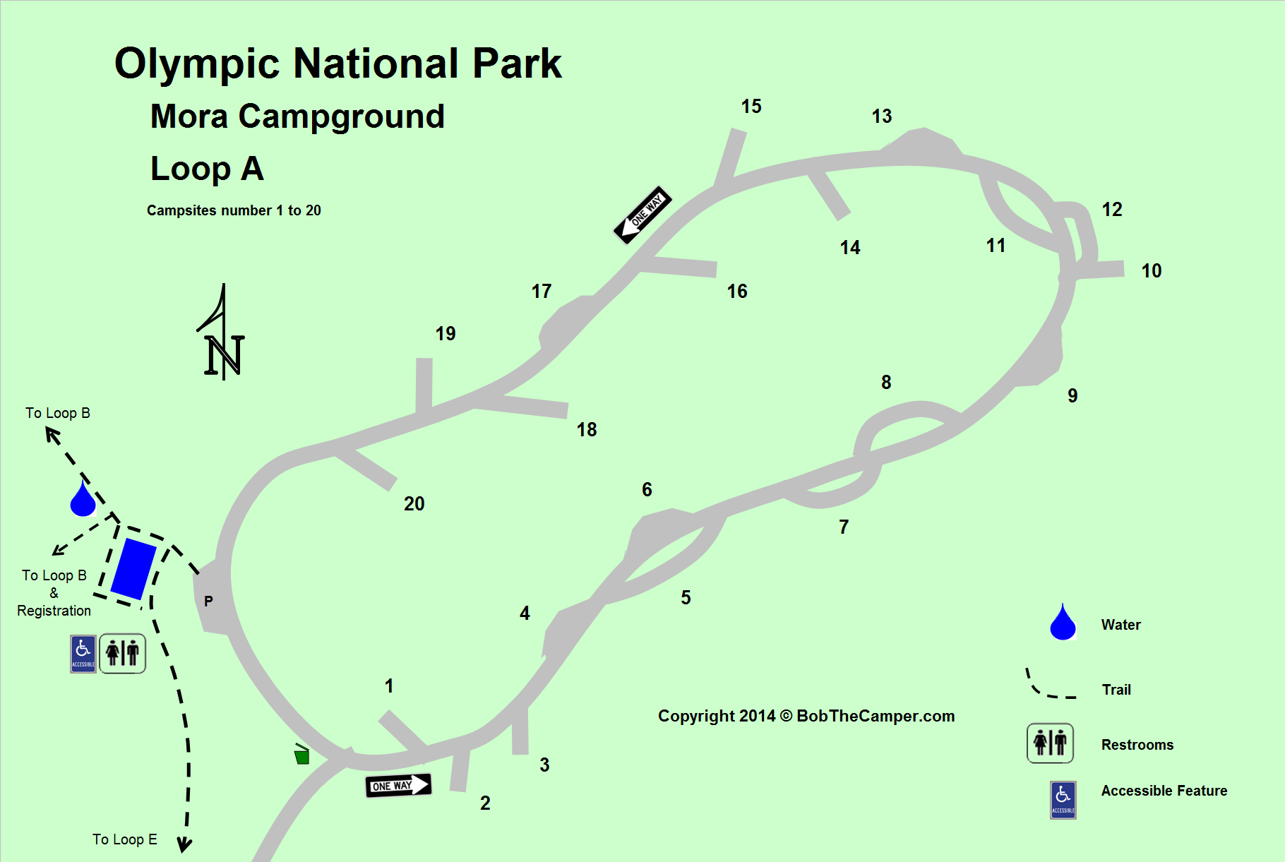 MoraRialto Beah Campground Map Olympic National Park