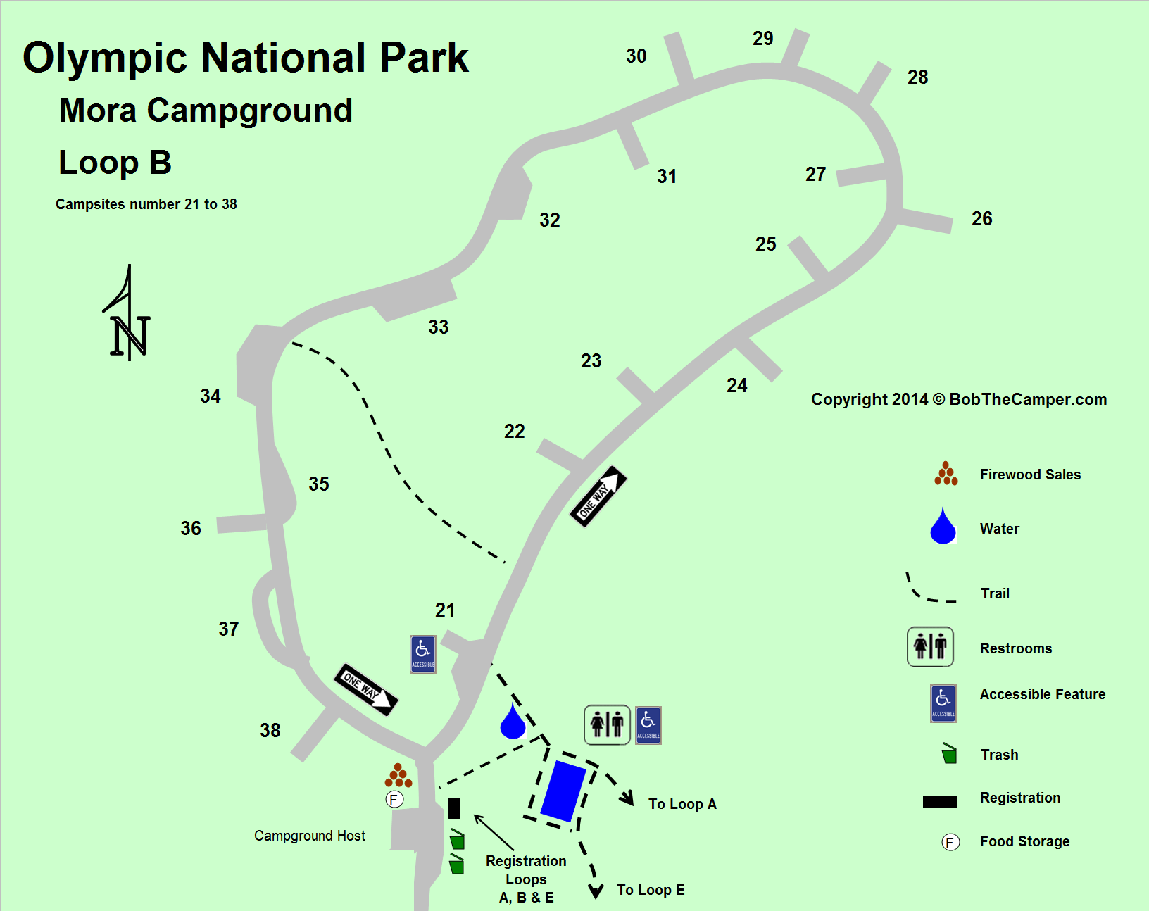 MoraRialto Beah Campground Map Olympic National Park