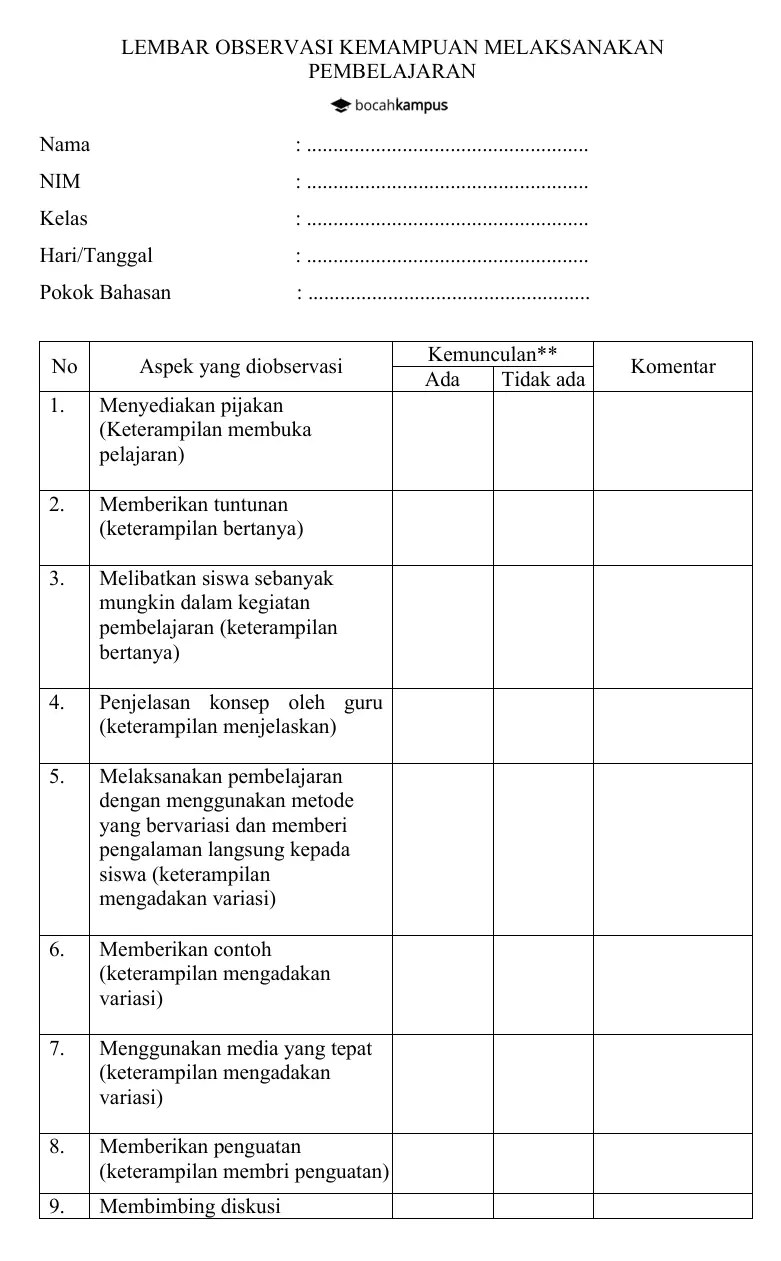 5+ Contoh Instrumen Penelitian Kualitatif Dan Kuantitatif