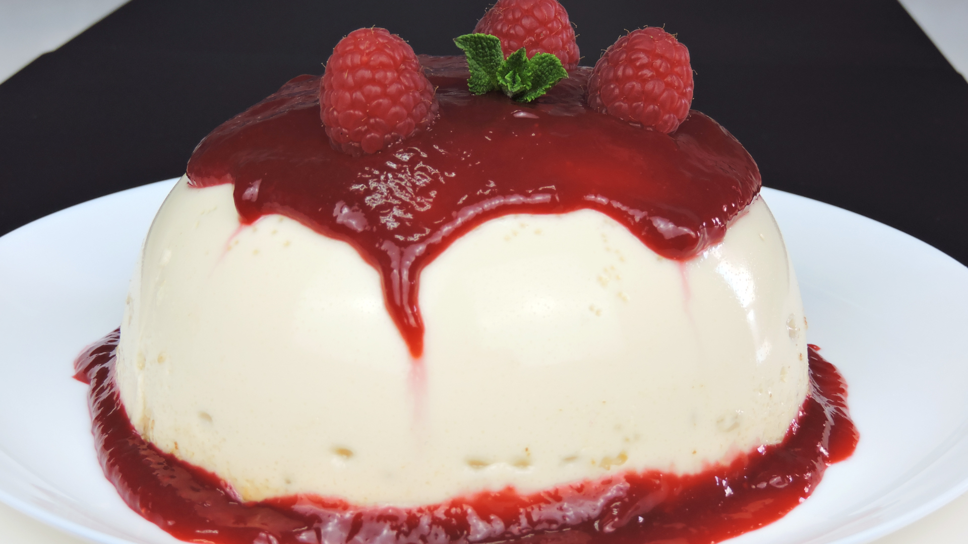 Flan de chocolate blanco