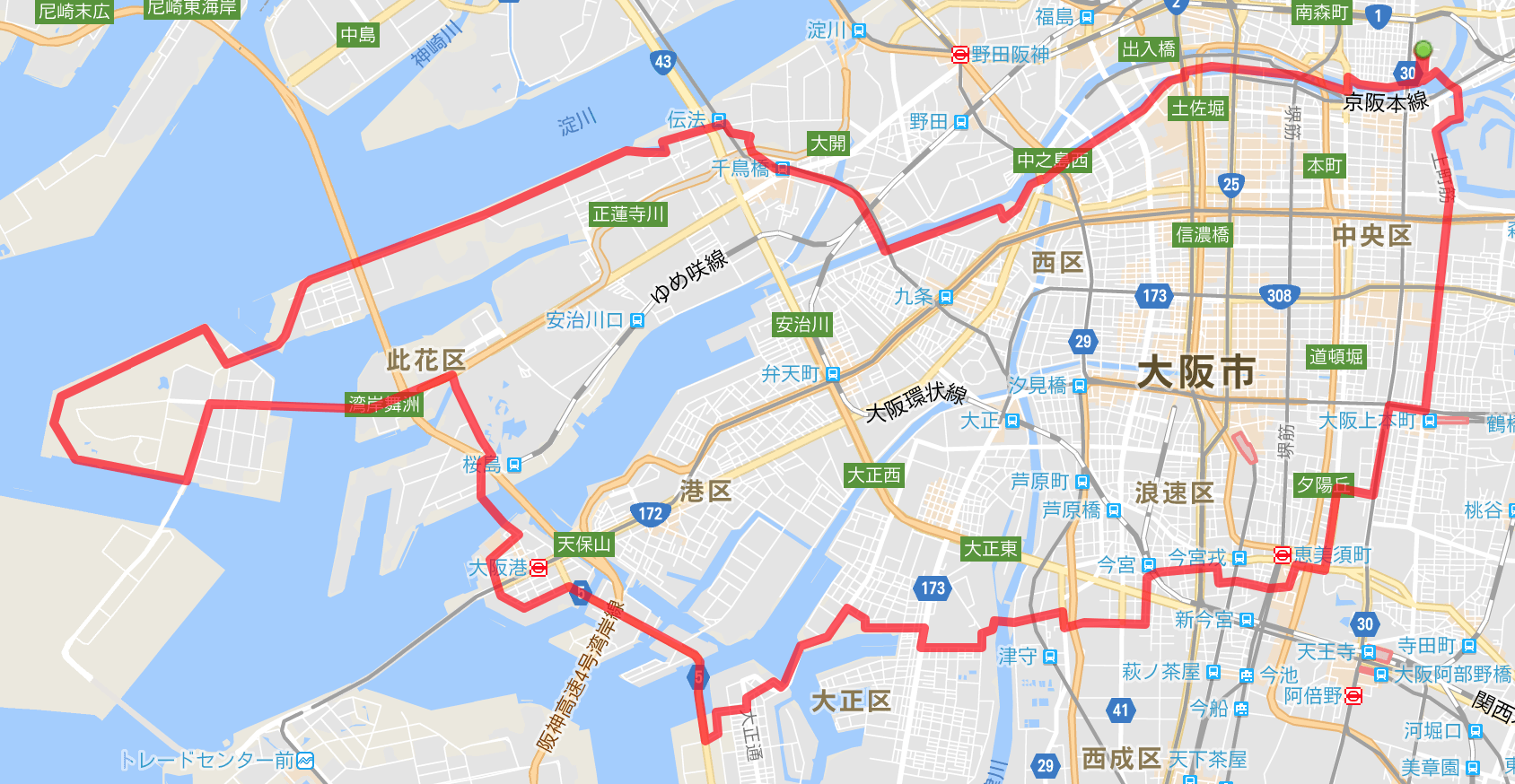 本格ロードバイクをレンタルして、大阪をサイクリング ぼちぼち