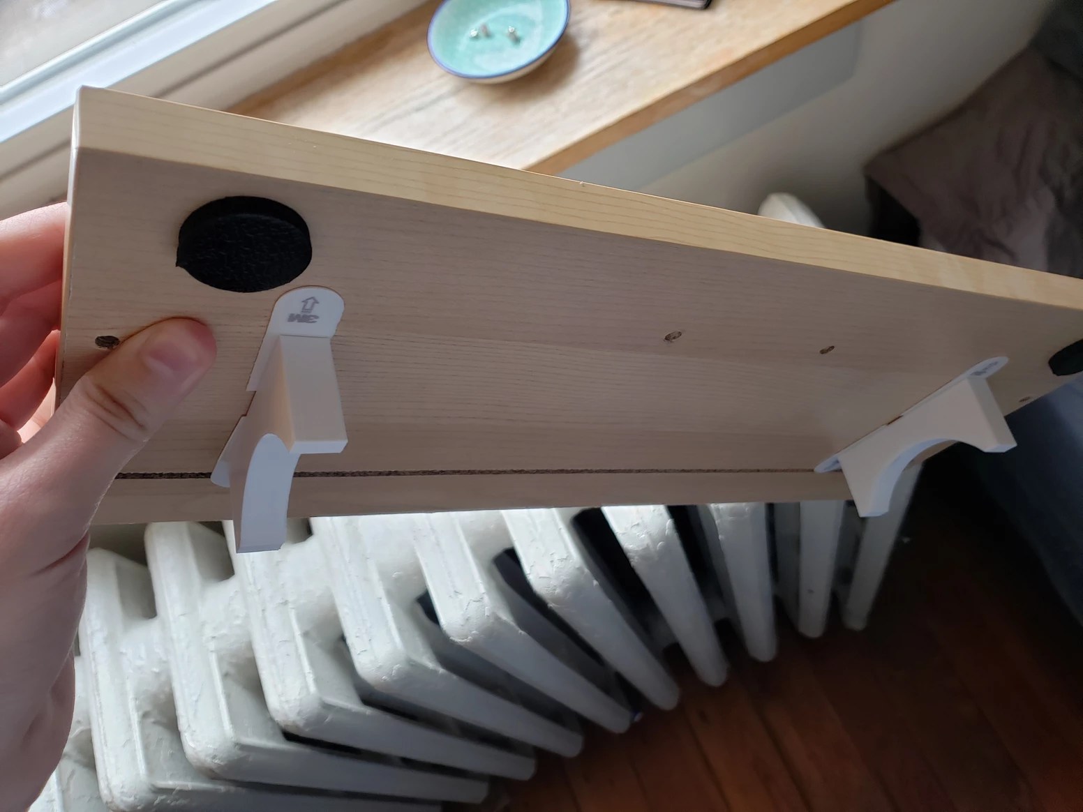 3D Printed Brackets for a Radiator Shelf