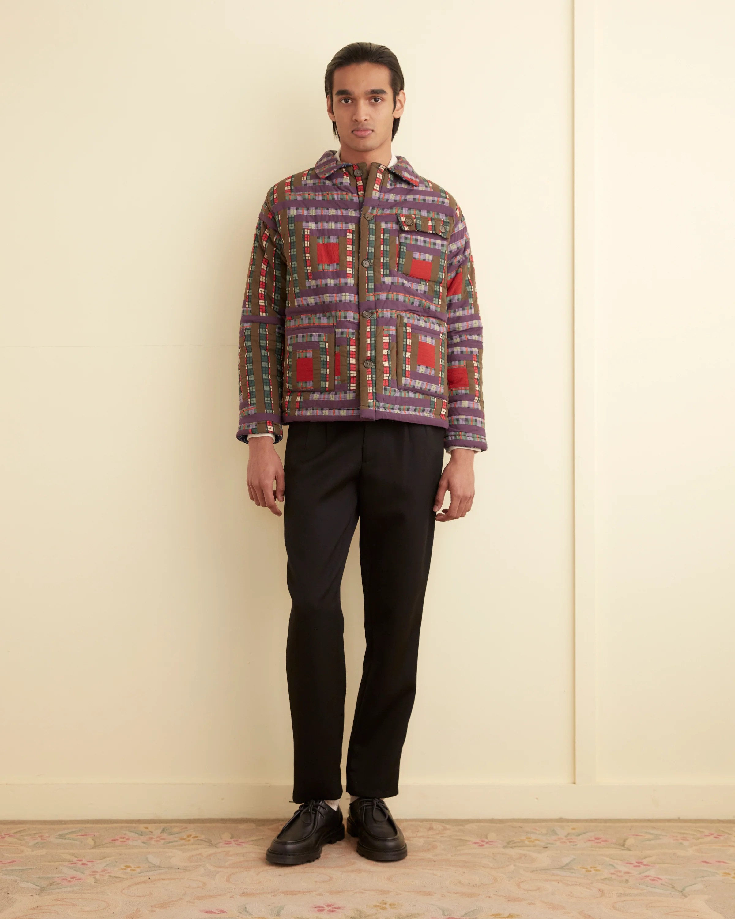 Plaid Log Cabin Quilt Jacket BODE