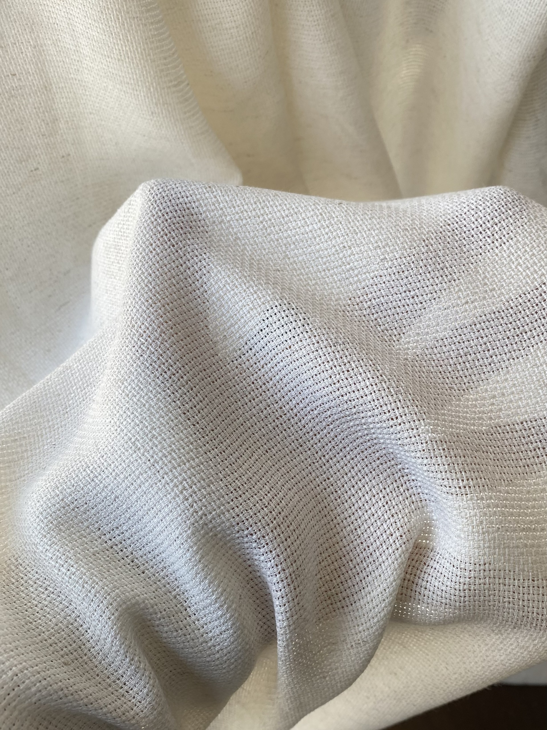 Gauze type fabric viscose linen natural colour Bodikian Textiles